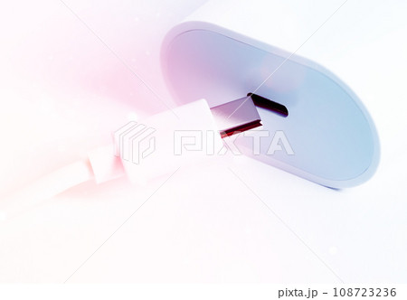 Fast charging USB Type-C. Modern technologies, hi-tech devices, consumption of electricity. Fast charging USB Type-C. Modern technologies, hi-tech devices, consumption of electricity. 108723236