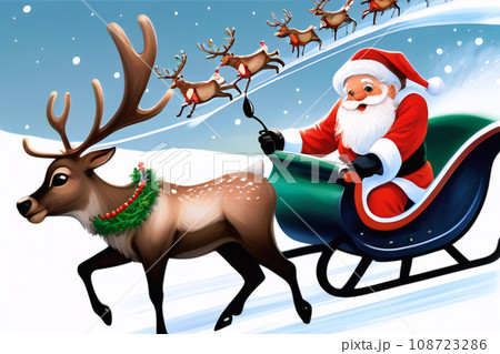 クリスマス サンタが今年もプレゼントを持ってやってきた【AI生成画像】 クリスマス サンタが今年もプレゼントを持ってやってきた【AI生成画像】 108723286