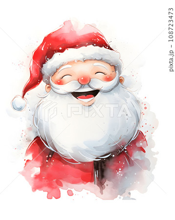 水彩で描いたサンタクロースのイラストのイラスト素材 [108723473] - PIXTA