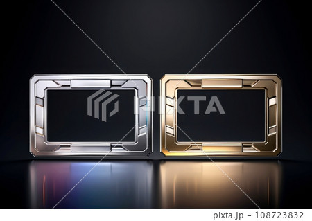 Abstract high tech black border, futuristic technology background, Generative AI Abstract high tech black border, futuristic technology background, Generative AI 108723832