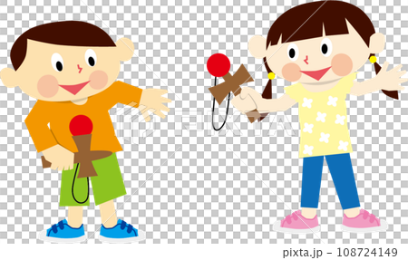 けん玉をする子ども けん玉をする子ども 108724149