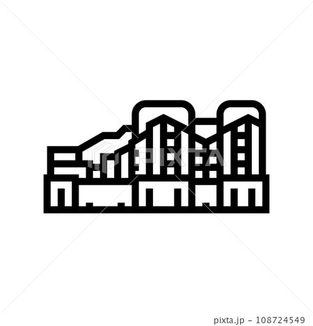 steam turbine nuclear energy line icon vector illustration 108724549