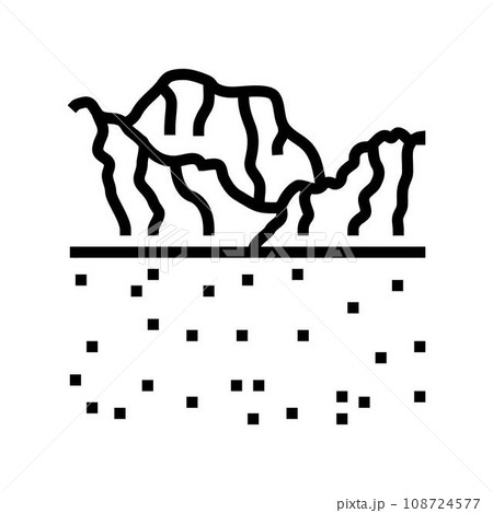 martian mountains mars planet line icon vector illustration 108724577