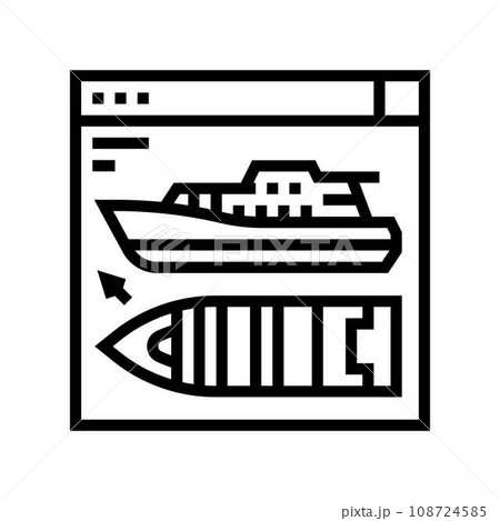 ship design concept marine line icon vector illustration 108724585