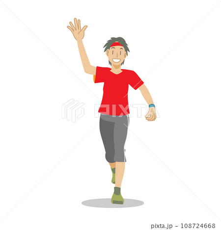 手をふる女性ランナー 手をふる女性ランナー 108724668