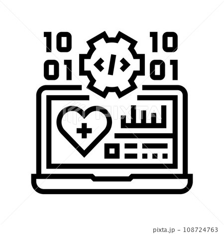 medical software biomedical line icon vector illustration 108724763