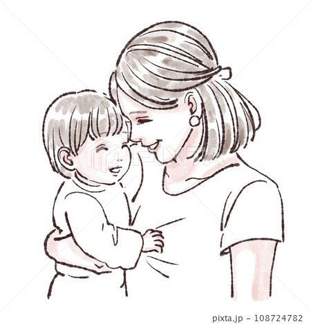 笑顔の親子イラスト素材 108724782