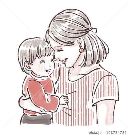 笑顔の親子イラスト素材 笑顔の親子イラスト素材 108724783