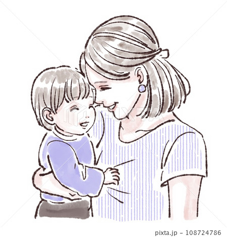 笑顔の親子イラスト素材 108724786