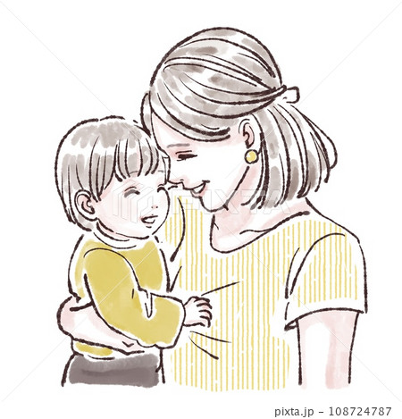 笑顔の親子イラスト素材 笑顔の親子イラスト素材 108724787