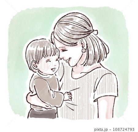 笑顔の親子イラスト素材 108724793