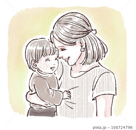 笑顔の親子イラスト素材 笑顔の親子イラスト素材 108724796