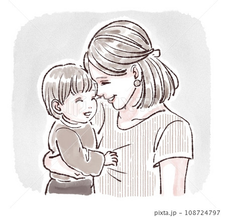 笑顔の親子イラスト素材 笑顔の親子イラスト素材 108724797