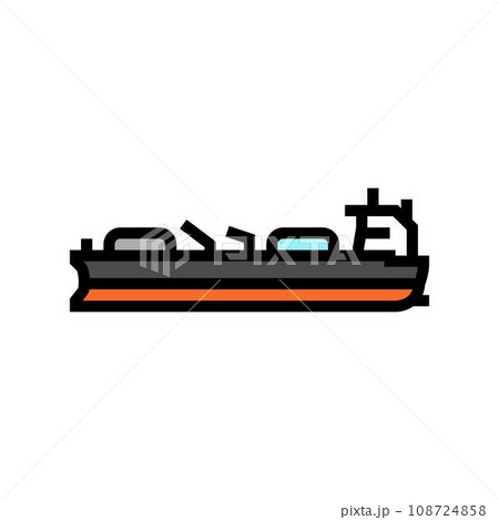 oil tanker ship petroleum engineer color icon vector illustration 108724858