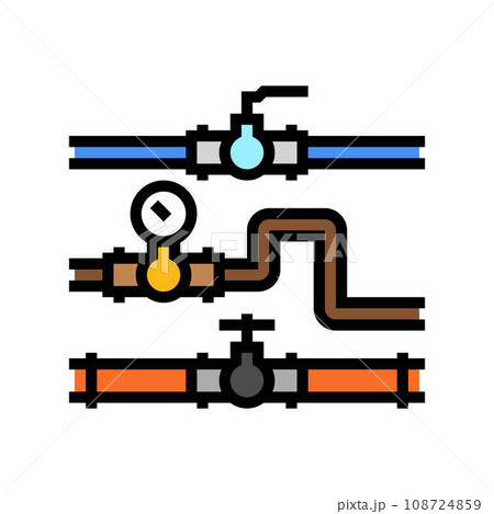 pipeline system petroleum engineer color icon vector illustration 108724859