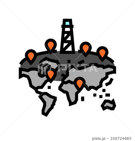 oil field mapping petroleum engineer color icon vector illustration 108724865