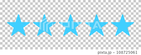 Simple light blue 5 star mark 108725061