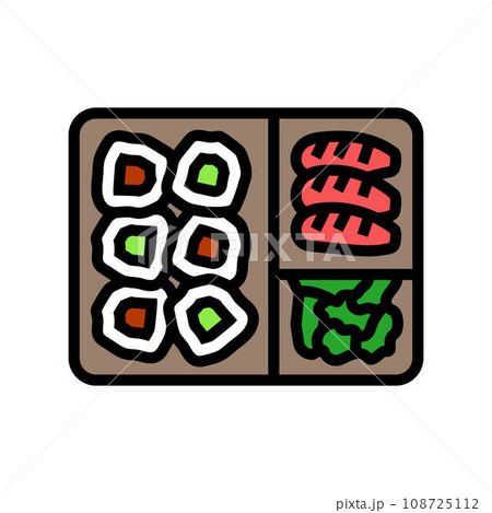 bento box japanese food color icon vector illustration 108725112