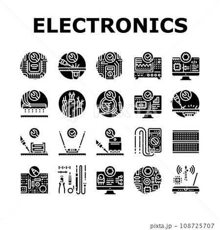 electronics technician technology icons set vector electronics technician technology icons set vector 108725707