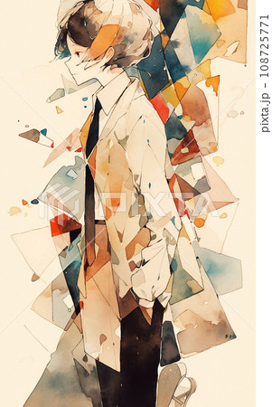 抽象的な男性 水彩画風イラストのイラスト素材 [108725771] - PIXTA