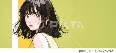 日本人女性の背景画像 ベクター風イラスト 日本人女性の背景画像 ベクター風イラスト 108725792