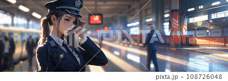 日本人女性の背景画像 ベクター風イラスト 108726048