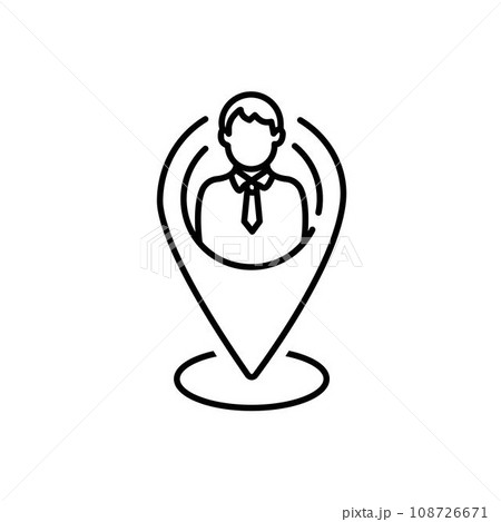 Placement icon from general collection. Thin linear placement, navigation, point outline icon isolated on white background. Line vector placement sign, symbol for web and mobile Placement icon from general collection. Thin linear placement, navigation, point outline icon isolated on white background. Line vector placement sign, symbol for web and mobile 108726671