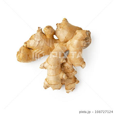 Fresh ginger root isolated on white background 108727124