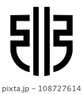 文字「引」をモチーフにした家紋「平岩弓文字」 108727614