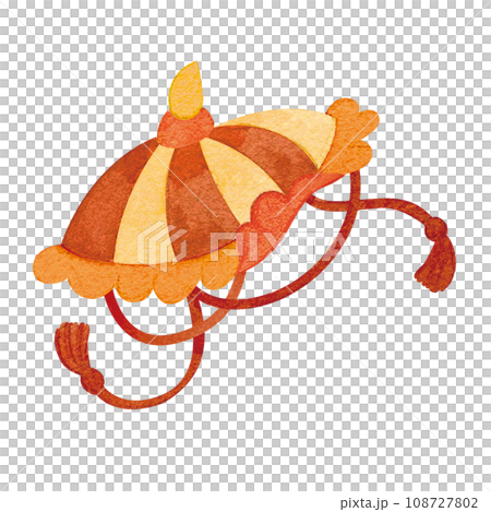 水彩手書きの隠れ笠のイラスト 108727802