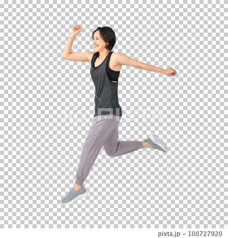 PNG穿著運動服跳躍的女人,剪裁背景透明 PNG穿著運動服跳躍的女人,剪裁背景透明 108727920
