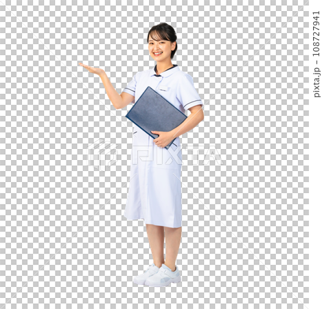 案内する白衣を着た女性 看護師 医師 エステティシャン 案内する白衣を着た女性 看護師 医師 エステティシャン 108727941