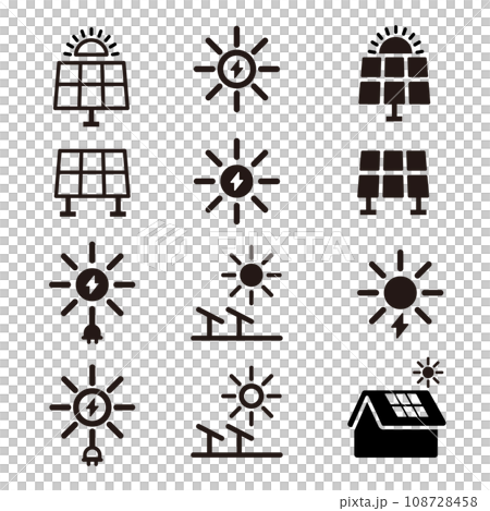 solar electricity icon set 108728458