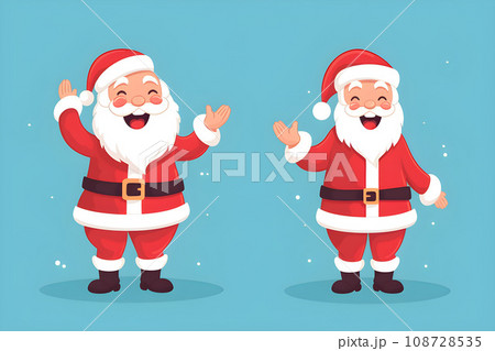 Variations of Flat Santa Claus Gestures in Character Design.GenerativeAI. Variations of Flat Santa Claus Gestures in Character Design.GenerativeAI. 108728535