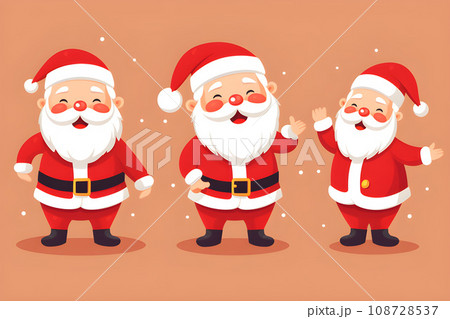 Variations of Flat Santa Claus Gestures in Character Design.GenerativeAI. Variations of Flat Santa Claus Gestures in Character Design.GenerativeAI. 108728537