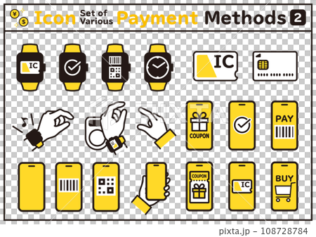 各種付款方式的簡單圖示集 02 各種付款方式的簡單圖示集 02 108728784