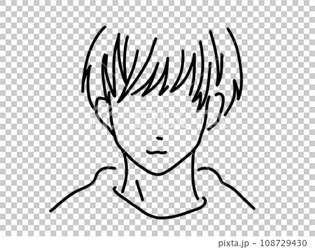 一個酷男人的簡單線條畫/手繪插畫素材 一個酷男人的簡單線條畫/手繪插畫素材 108729430