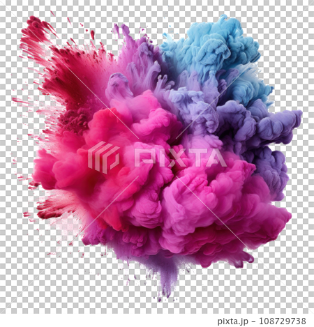 Multicolored Holi, Holli, Holly. bright splash isolated 108729738