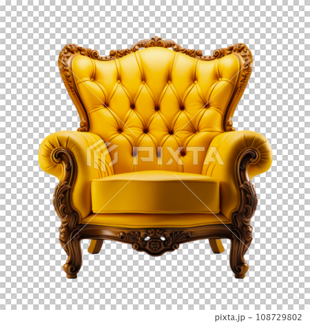 a yellow chair isolated 108729802