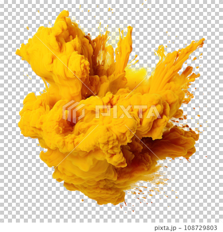 Yellow Holi, Holli, Holly. bright splash isolated Yellow Holi, Holli, Holly. bright splash isolated 108729803