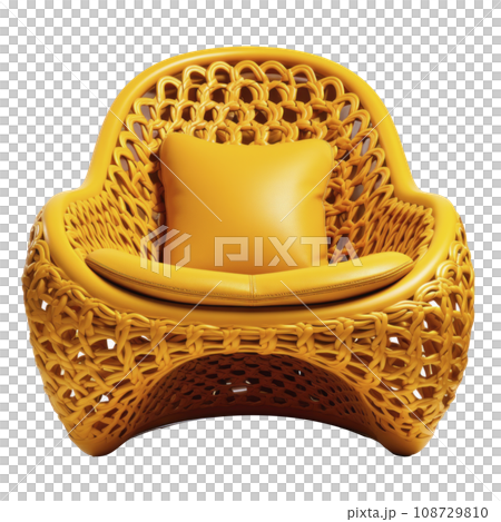 a yellow chair isolated 108729810