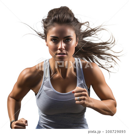 a young girl goes in for sports, fitness isolated 33053832 PNG