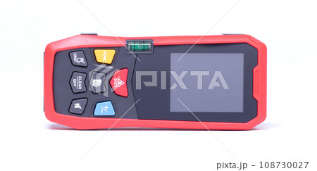 Modern laser distance measurer on a white background 108730027