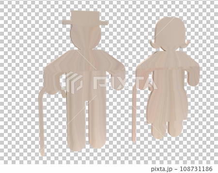 The old man wood plate for  aging society  concept 3d rendering 108731186