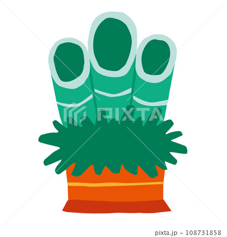 手描きのゆるい年賀アイコン　門松 108731858