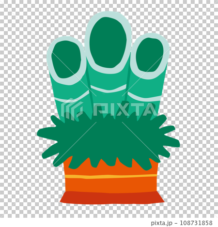 手描きのゆるい年賀アイコン　門松 108731858