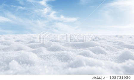 晴れた空と地平線まで広がる塩田：AI作品 108731980