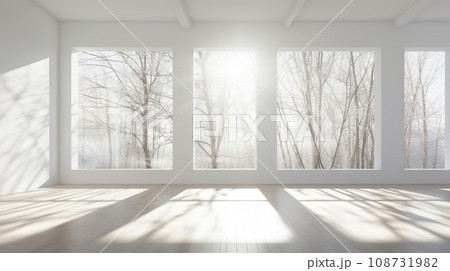 窓の大きな白い部屋の背景:AI作品 窓の大きな白い部屋の背景:AI作品 108731982