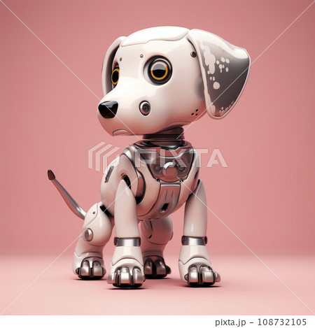 Toy robot dog on pink background 108732105