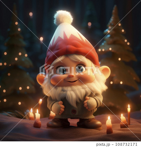 Cute Christmas Gonks on the background of a Christmas picture 108732171